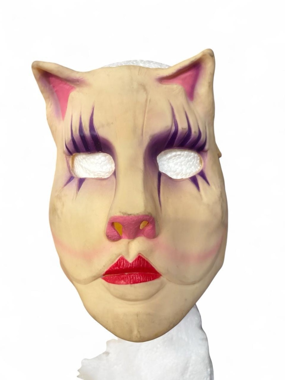 Vintage 1983 Don Post Studios Cat Mask Soft Vinyl Feline Halloween Novelty
